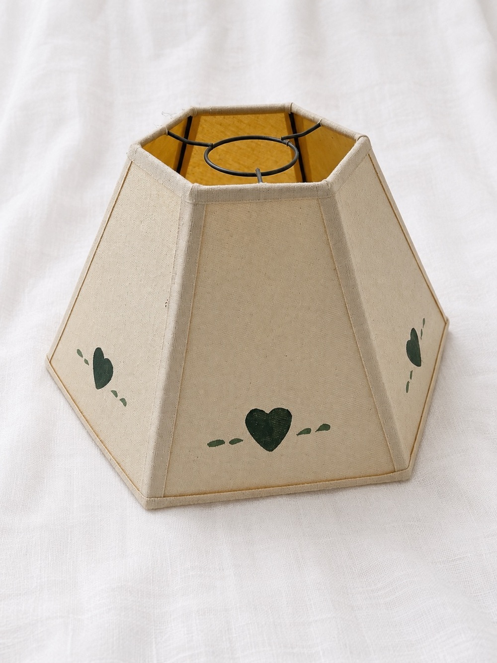 Vintage Rustic Farmhouse Hexagon Lamp Shade Primitive Heart
